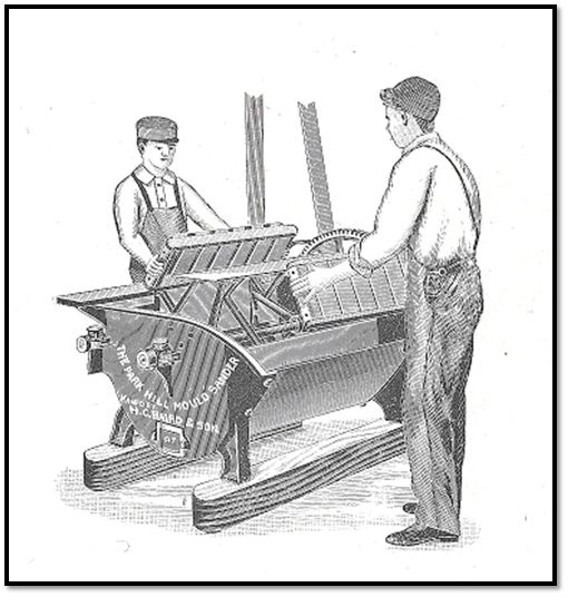 Young boys working in a brick plant. From H.C. Baird catalogue, c. 1909, courtesy of Shawn Selway, >>Pragmata, historic machinery conservation services. 