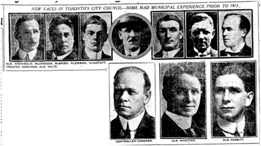 The new City Council. Toronto Star, January 3, 1916