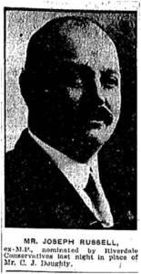 Joseph Russell Jr. Photo Toronto Star, June 17, 1914. 