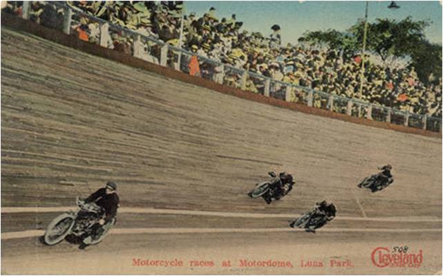 Vintage post car, Luna Park, Cleveland, Ohiohttp://rustyknuckles.blogspot.ca/2011/12/wall-of-death-history-and-film-by.html accessed Feb. 26, 2016