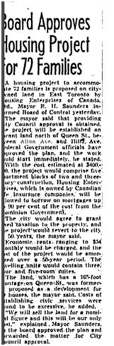 This CMHC housing was originally built for World War II veterans and their families. It is now Greenwood Court Apartments. Globe March 12 1946