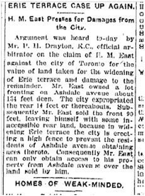 19160325TS Erie terrace law case Mr East