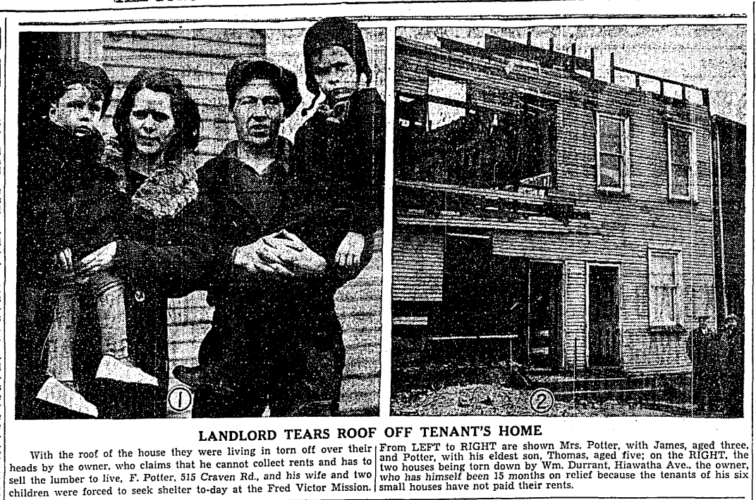 19350109TS Landlord tears roof off