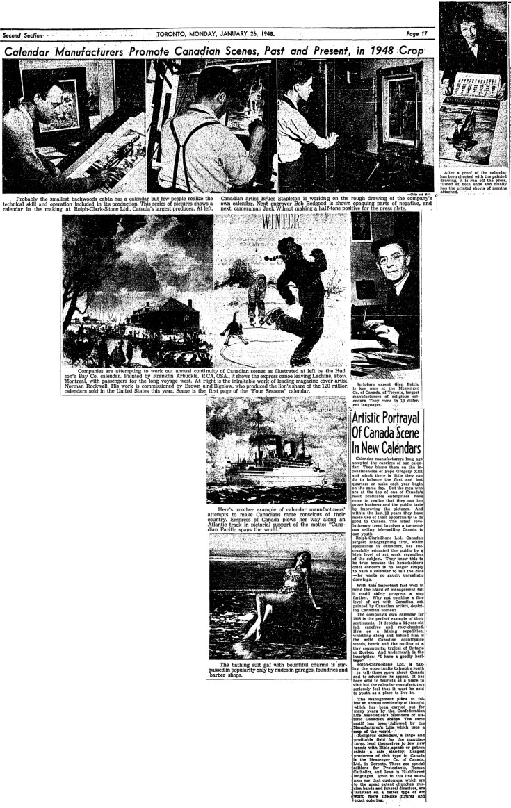 globe-and-mail-january-22-1948-calendar