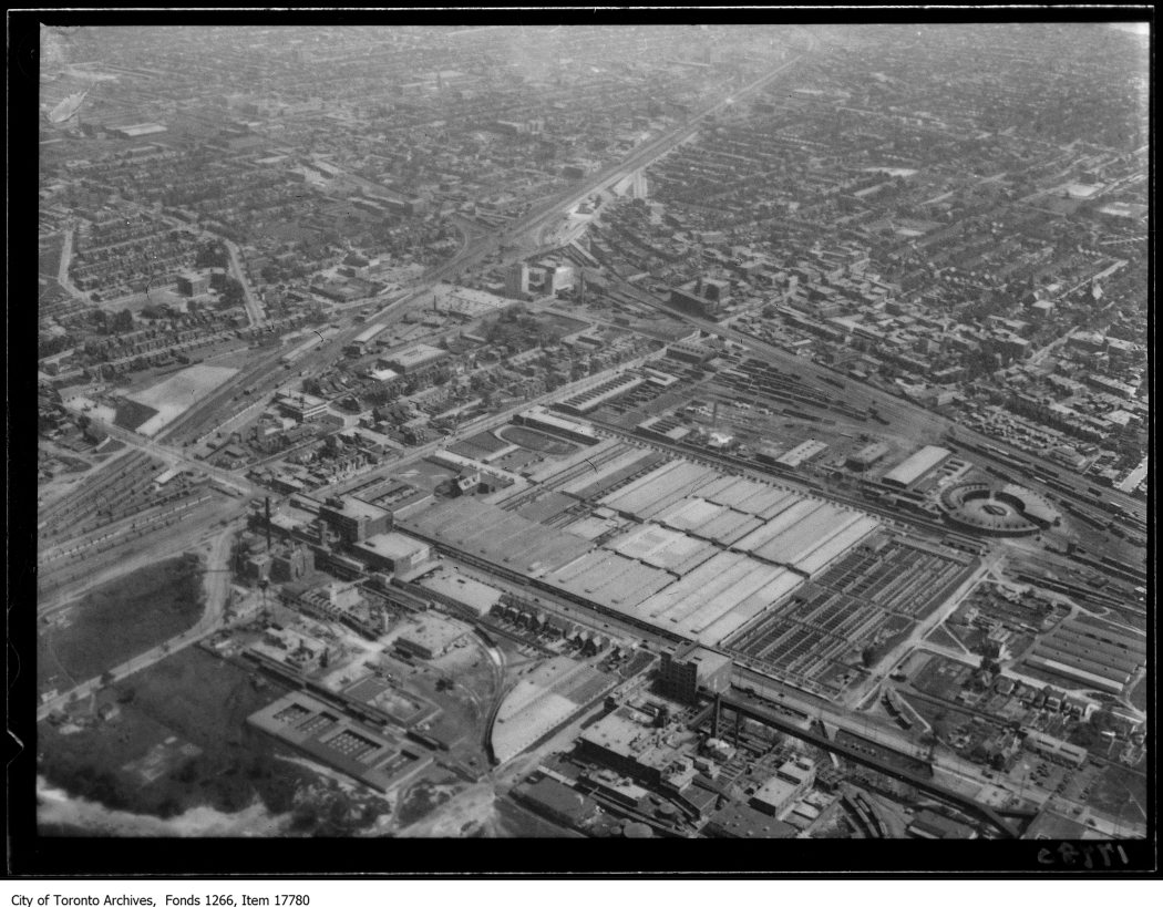 Aerial shots, West Toronto, Union Stock Yards. - August 30, 1929