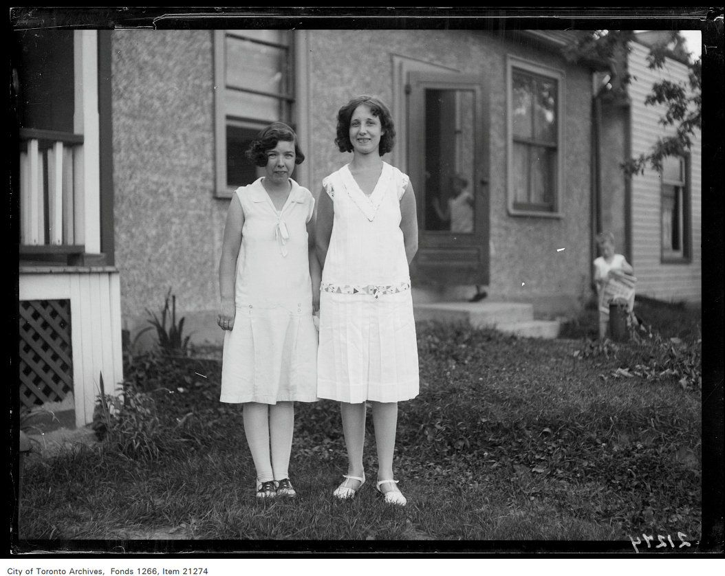 Josephine McGuire, 346 Rhodes Avenue, Elsie Rayner, 342 Rhodes Avenue, full figure.