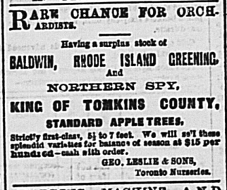 18750507GL Ad for apple trees Geo Leslie