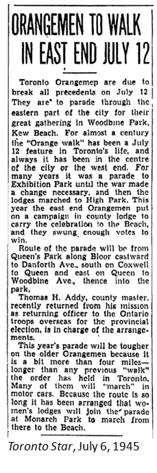 19450706TS Orange parade in east end