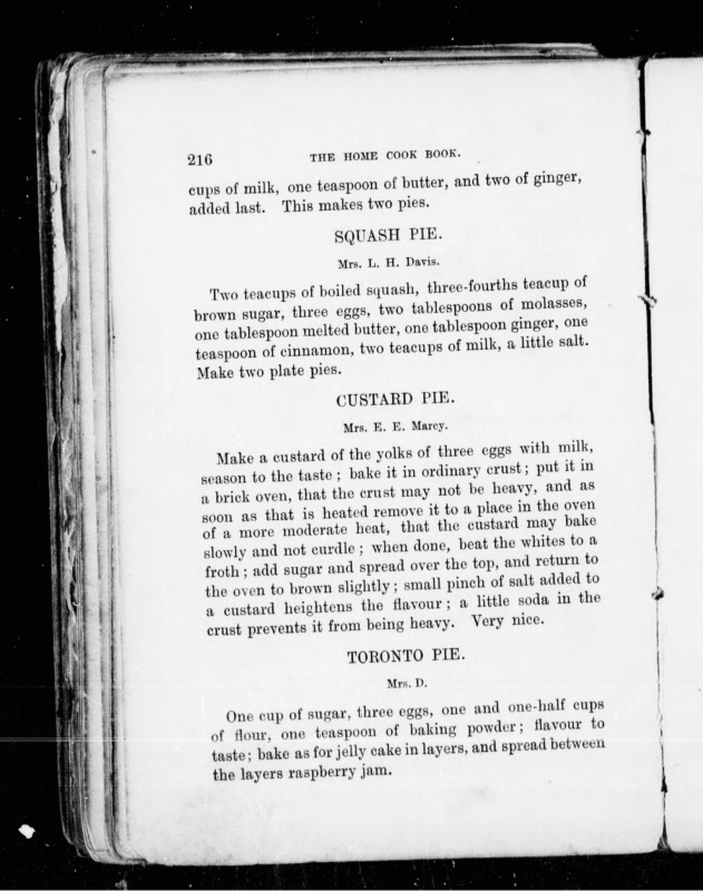 Home Cook Book Toronto pie