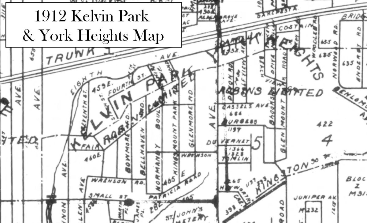 1912 Kelvin Park & York Heights Map