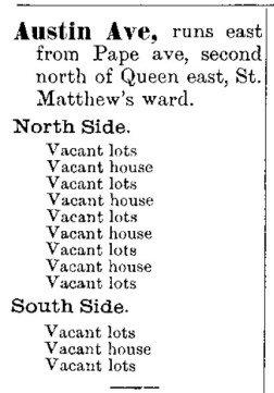1887 City Directory Austin Avenue vacant houses