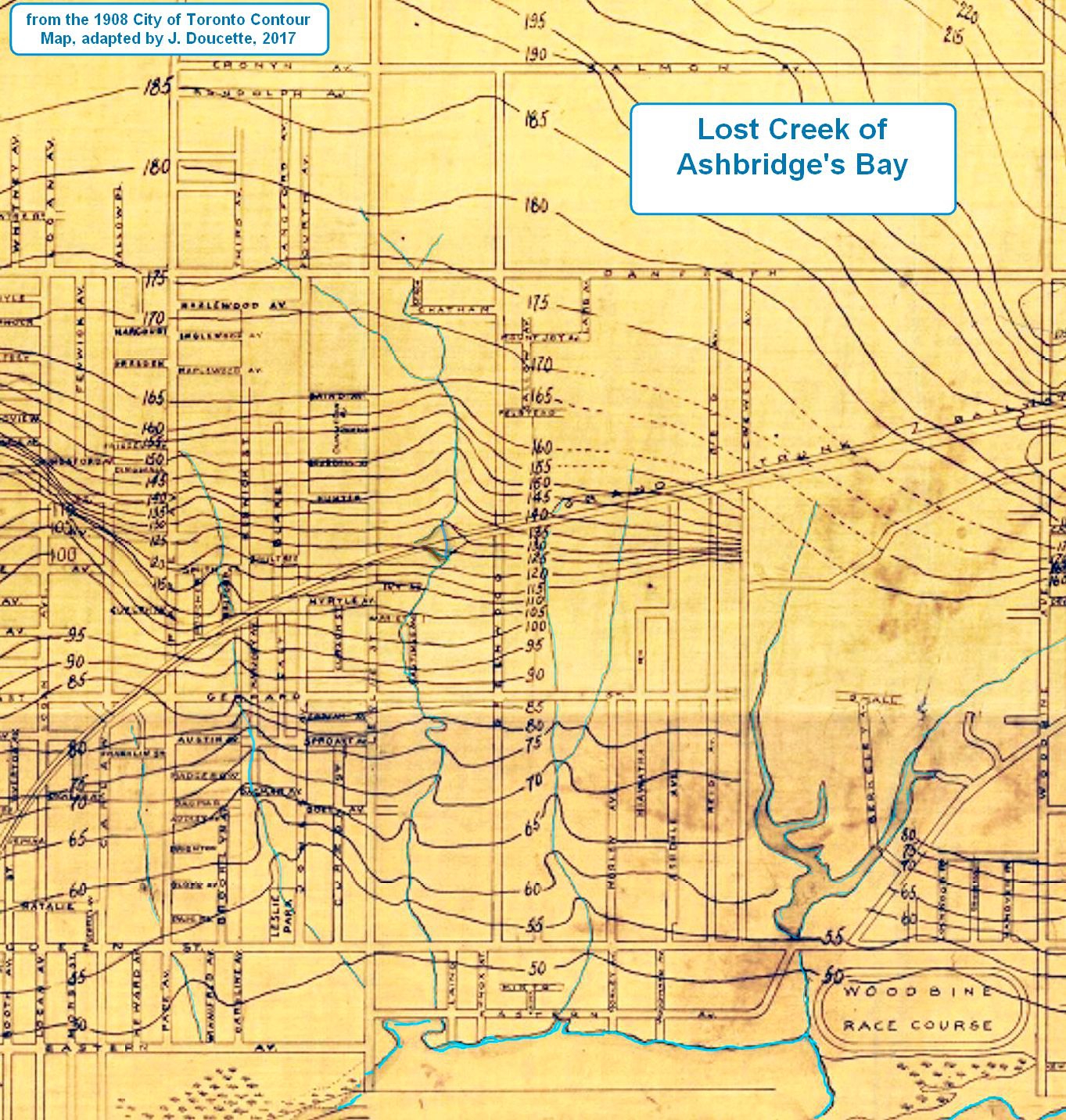 Lost Rivers Map Toronto March 2021 – Leslieville Historical Society