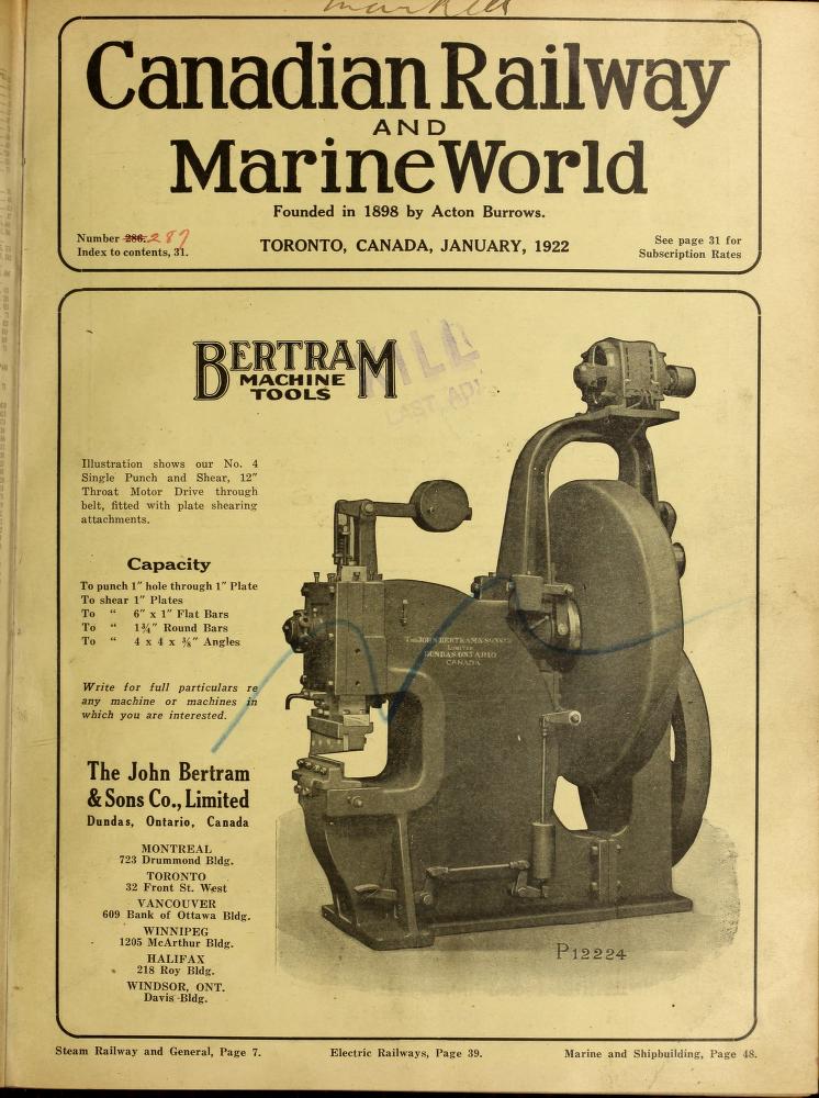 1922 January CRMW info