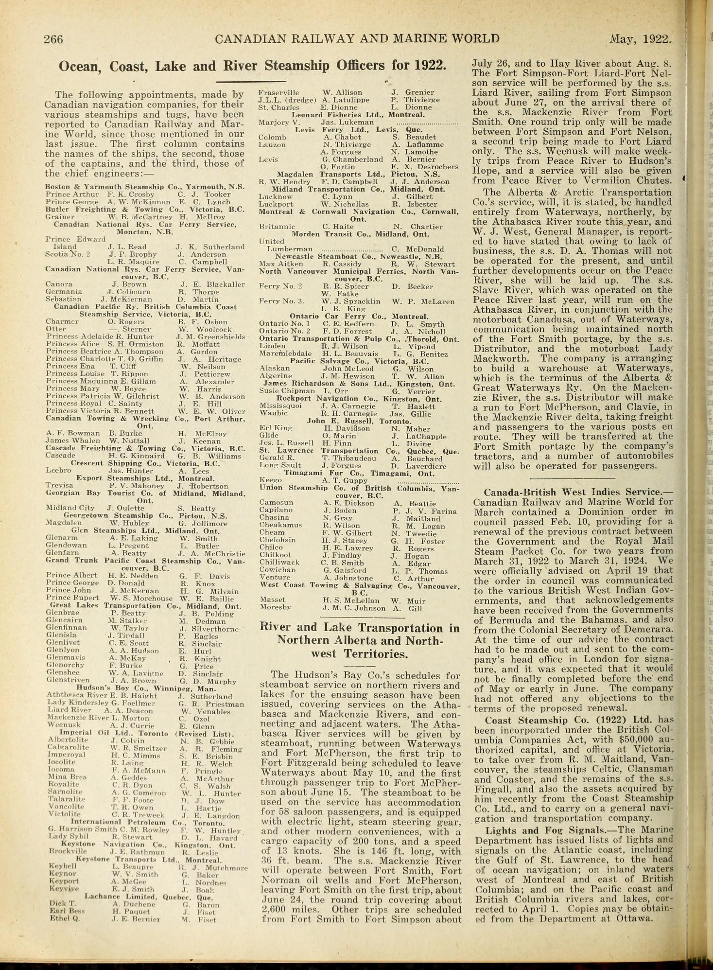 19220500 Canadian Railway and Marine World JER 266