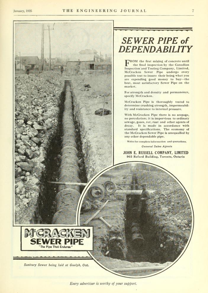19250100 The Engineering Journal McCrackens Sewer Pipe