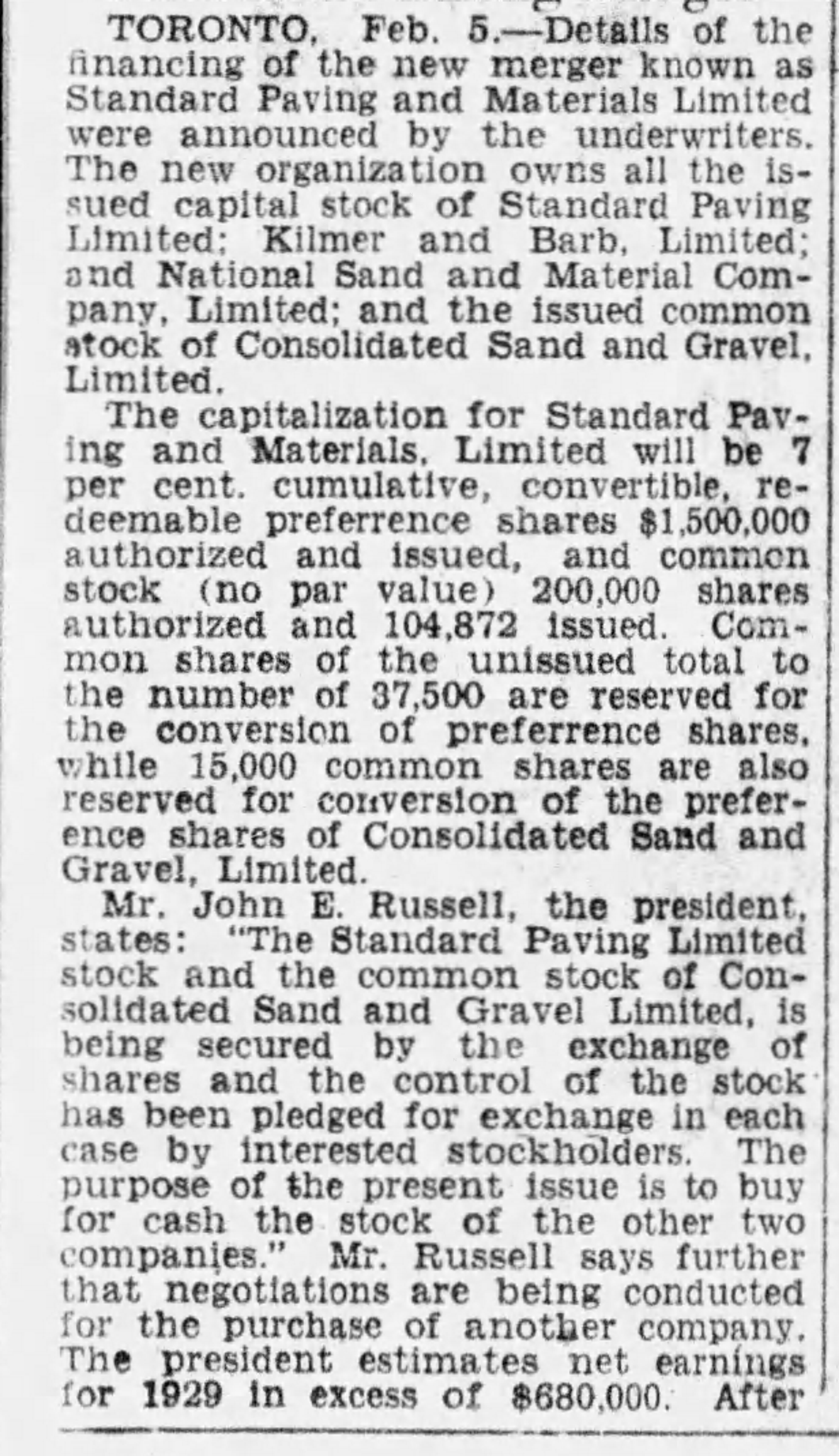 19290206 Ottawa Citizen Standard Paving merger1