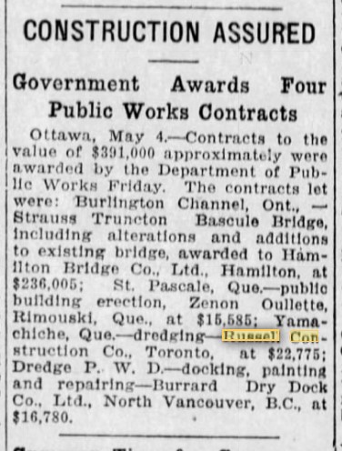 19300505 The Gazette (Mtl) Yamachiche contract