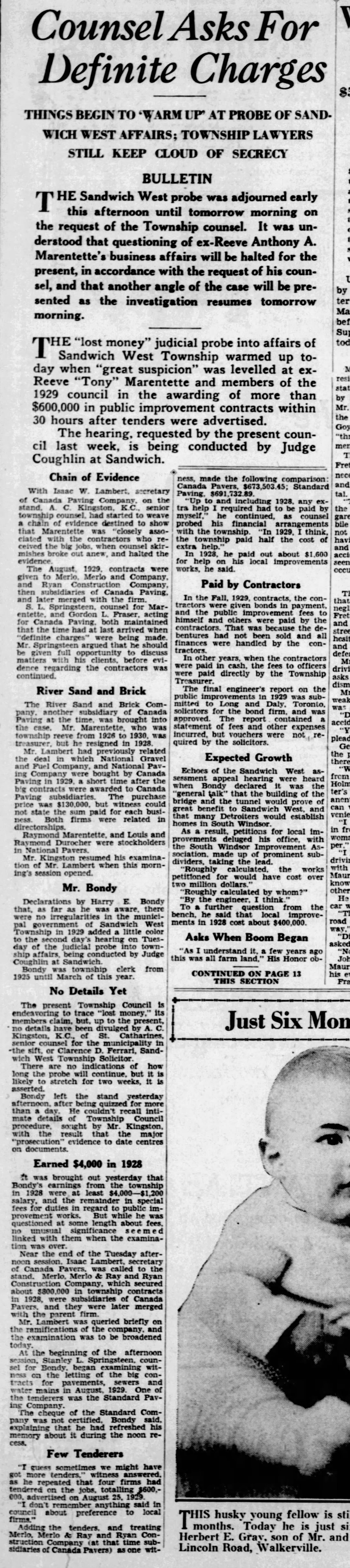 19311125 Windsor Star Corruption probe1