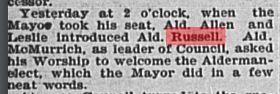 18960421 GL Ald Russell welcomed