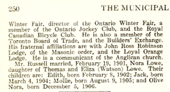 1923 Jesse Edgar Middleton, The municipality of Toronto 249-250 b