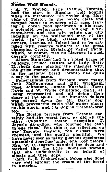 19220217 GL Joseph Russell and dogs at Westminster dog show 3