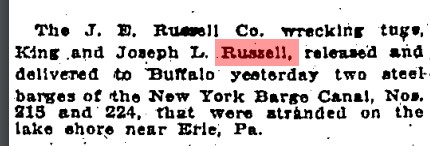 19230707 GL John E Russell towing Globe, 07 July 1923