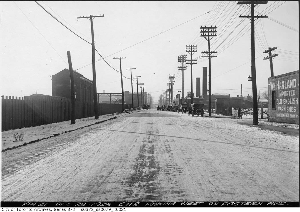 Looking west on Eastern Avenue, December 18, 1925 past the Dibble coal yard